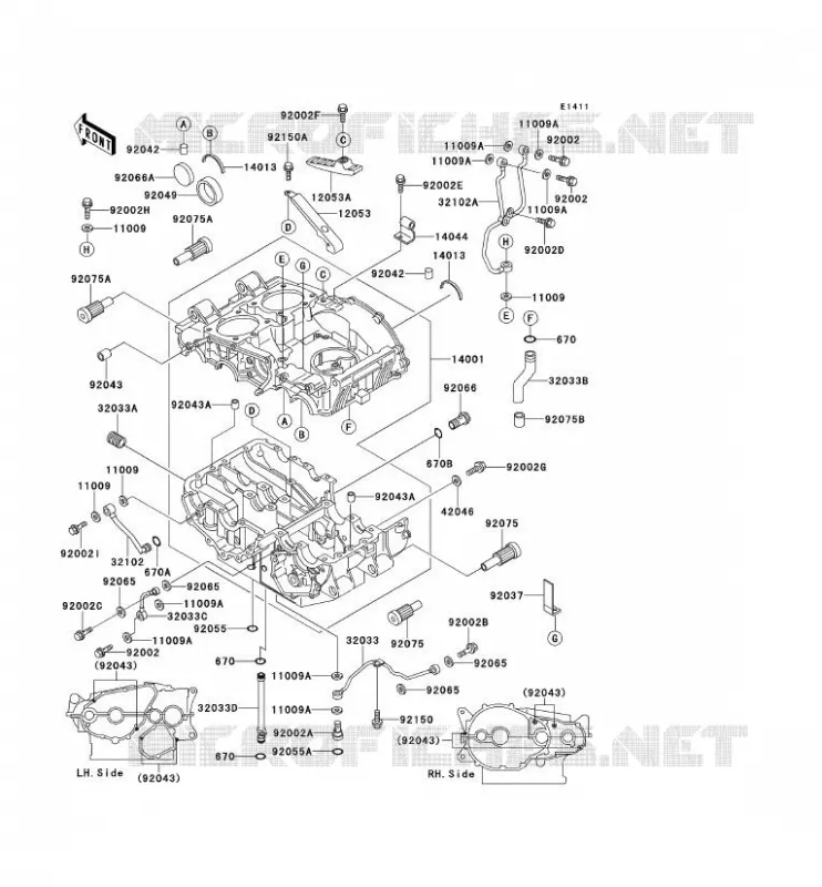 CRANKCASE(S) Kawasaki MOTOS 500 1996 GPZ500S  EX500-F3