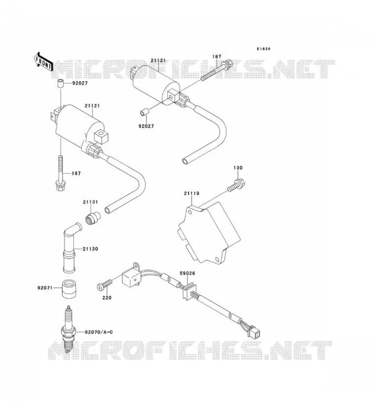 IGNITION SYSTEM Kawasaki MOTOS 500 1996 GPZ500S  EX500-F3