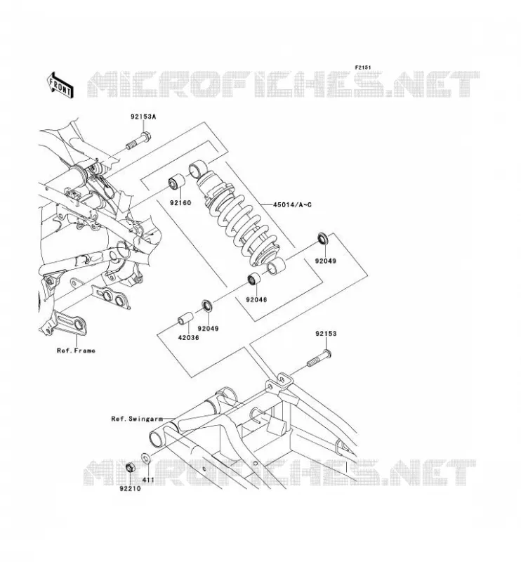 SUSPENSION - SHOCK ABSORBER Kawasaki MOTOS 650 2006 ER-6F  EX650A6F