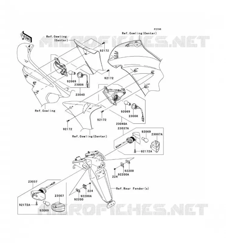 INDICATORS Kawasaki MOTOS 650 2006 ER-6F  EX650A6F