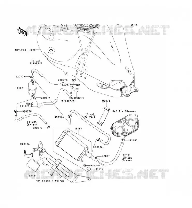 FUEL EVAPORATION SYSTEM(CA) Kawasaki MOTOS 650 2006 ER-6F  EX650A6F