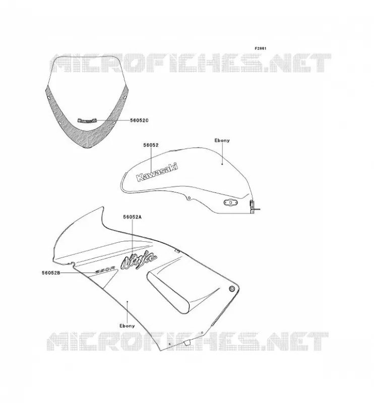 STICKER(EBONY) Kawasaki MOTOS 650 2006 ER-6F  EX650A6F