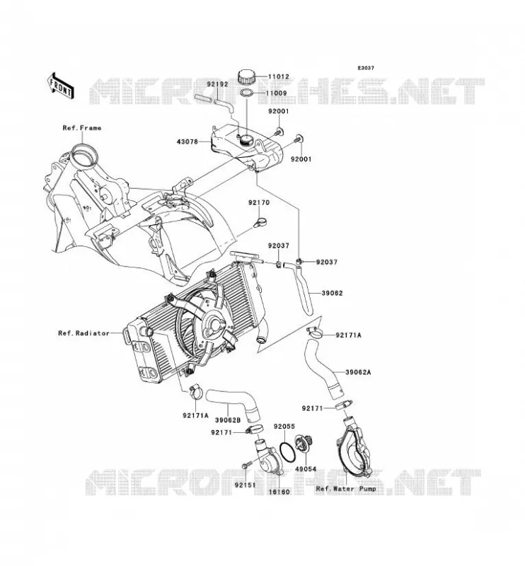 WATER PIPE Kawasaki MOTOS 650 2007 ER-6F  EX650A7F