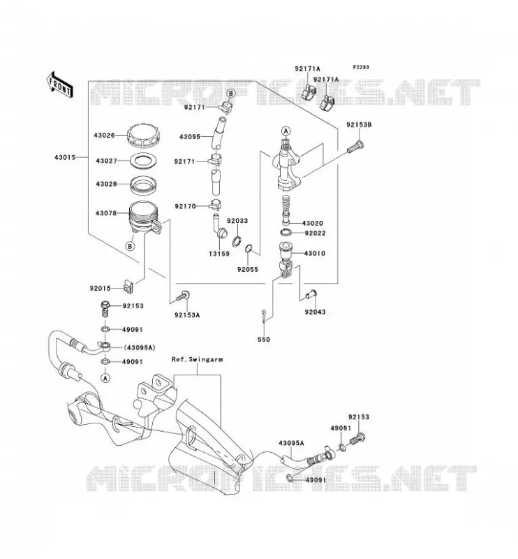 REAR MASTER CYLINDER Kawasaki MOTOS 650 2007 ER-6F  EX650A7F