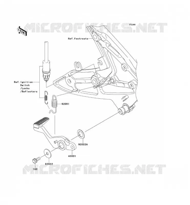 BRAKE PEDAL - TORK LINK Kawasaki MOTOS 650 2007 ER-6F  EX650A7F