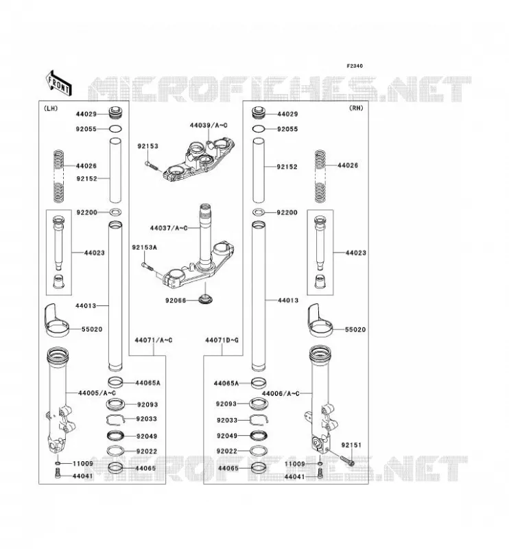 FRONT FORK Kawasaki MOTOS 650 2007 ER-6F  EX650A7F