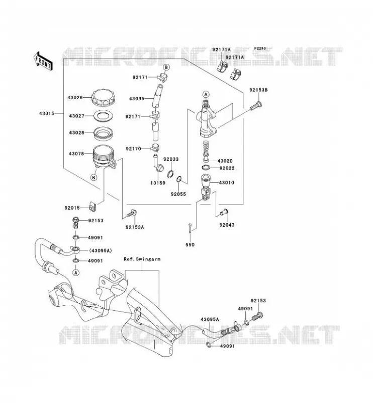REAR MASTER CYLINDER Kawasaki MOTOS 650 2007 ER-6F  EX650A7F