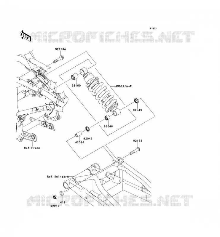 SUSPENSION - SHOCK ABSORBER Kawasaki MOTOS 650 2007 ER-6F  EX650A7F