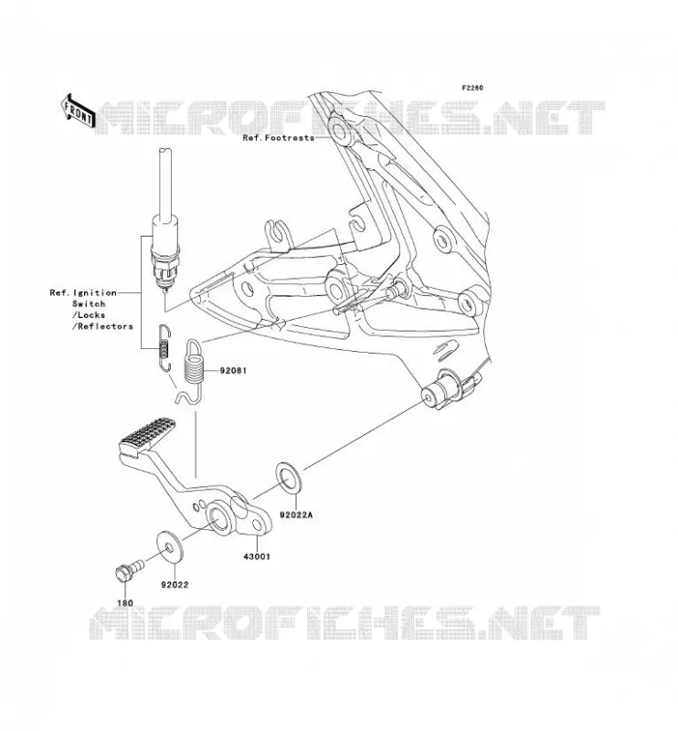 BRAKE PEDAL - TORK LINK Kawasaki MOTOS 650 2007 ER-6F  EX650A7F