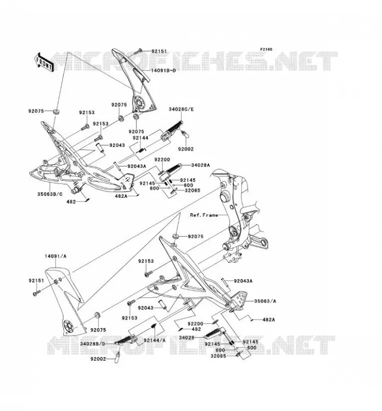 FOOTREST Kawasaki MOTOS 650 2007 ER-6F  EX650A7F