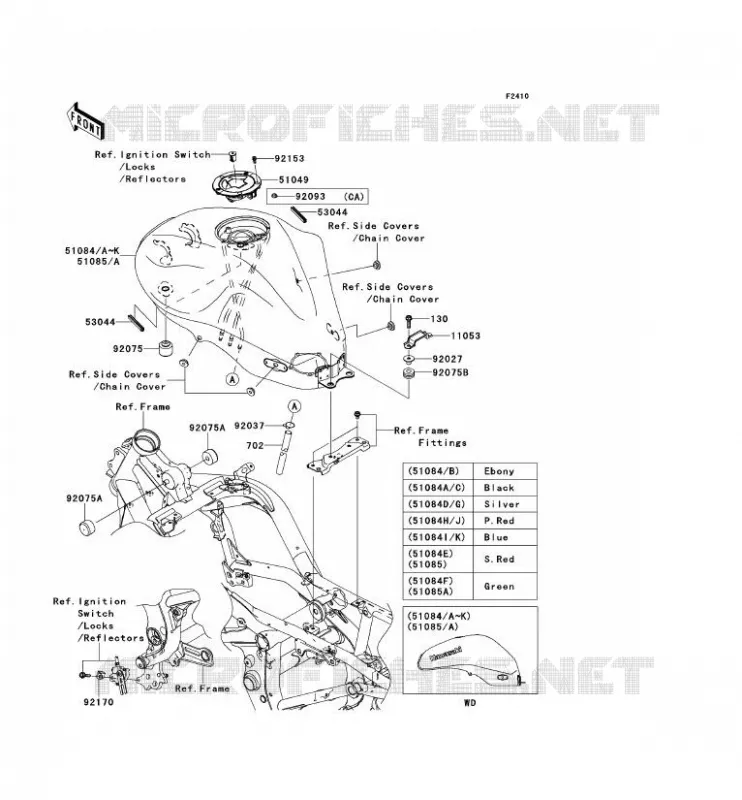 FUEL TANK Kawasaki MOTOS 650 2007 ER-6F  EX650A7F