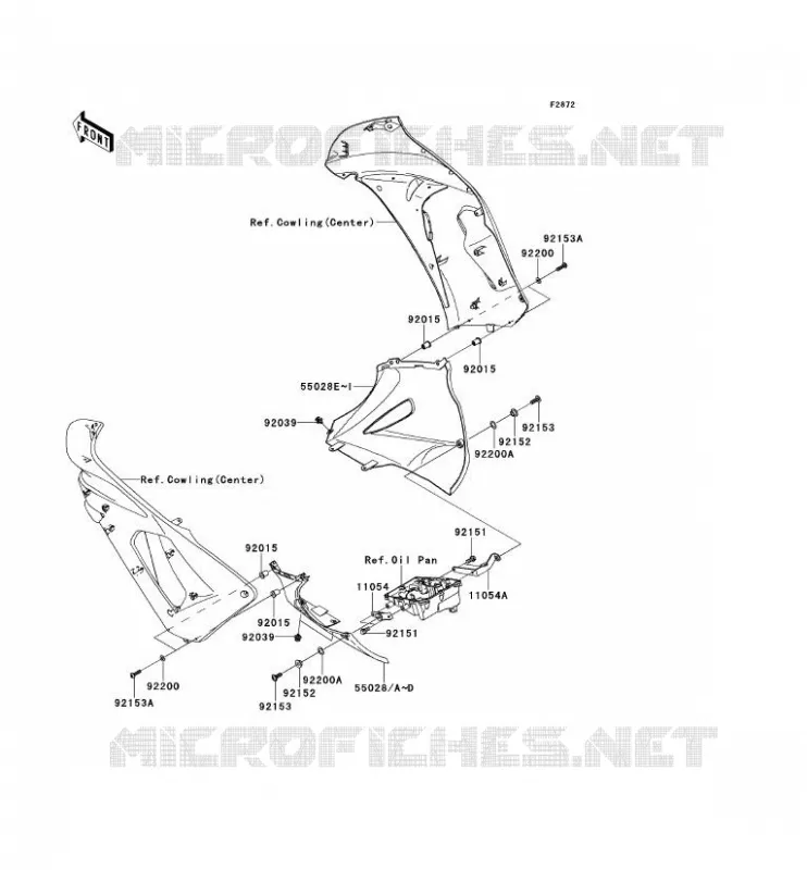 LOWER COWLING Kawasaki MOTOS 650 2008 ER-6F  EX650A8F