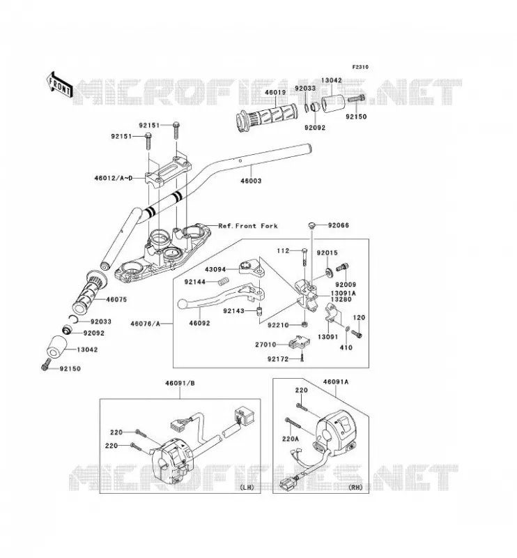 HANDLEBAR Kawasaki MOTOS 650 2008 ER-6F  EX650A8F