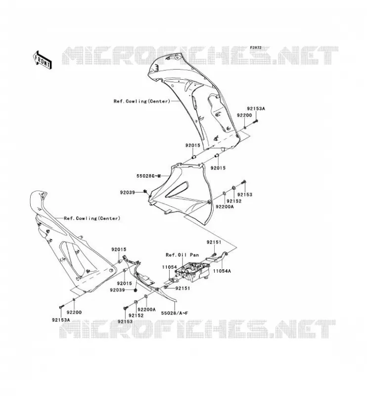 LOWER COWLING Kawasaki MOTOS 650 2008 ER-6F  EX650A8F