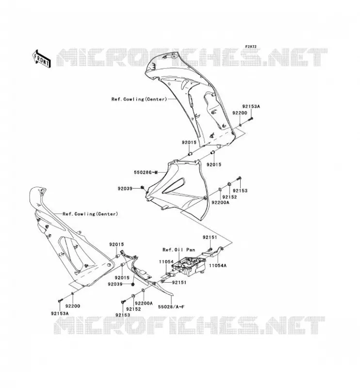 LOWER COWLING Kawasaki MOTOS 650 2008 ER-6F  EX650A8F
