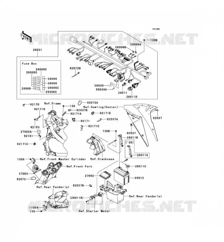 CHASSIS ELECTRICAL EQUIPMENT Kawasaki MOTOS 650 2007 ER-6F ABS  EX650B7F