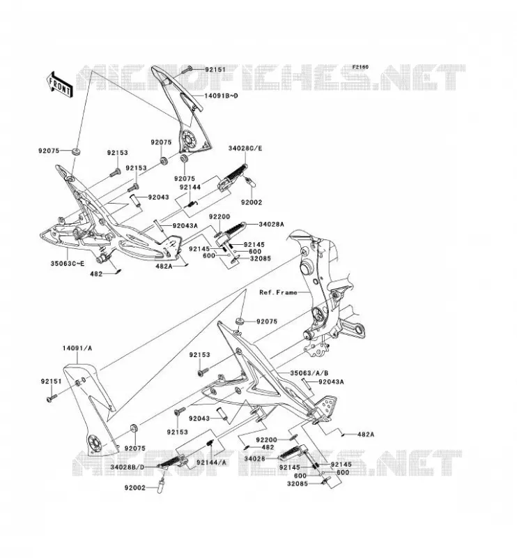 FOOTREST Kawasaki MOTOS 650 2007 ER-6F ABS  EX650B7F