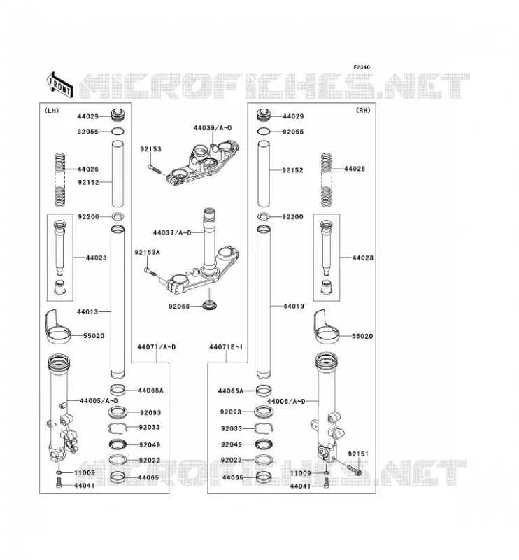 FRONT FORK Kawasaki MOTOS 650 2007 ER-6F ABS  EX650B7F
