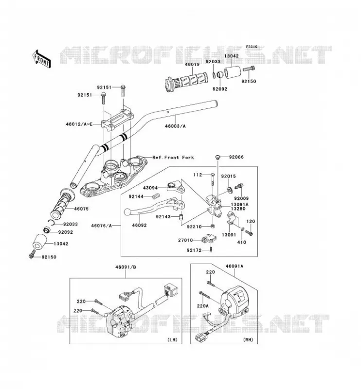 HANDLEBAR Kawasaki MOTOS 650 2007 ER-6F ABS  EX650B7F