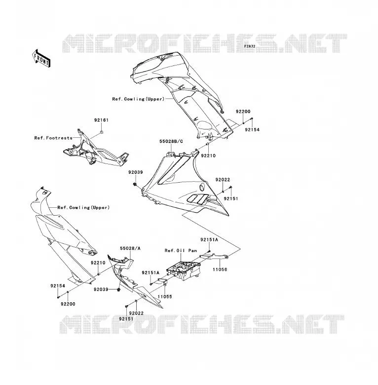 LOWER COWLING Kawasaki MOTOS 650 2009 ER-6F  EX650C9F