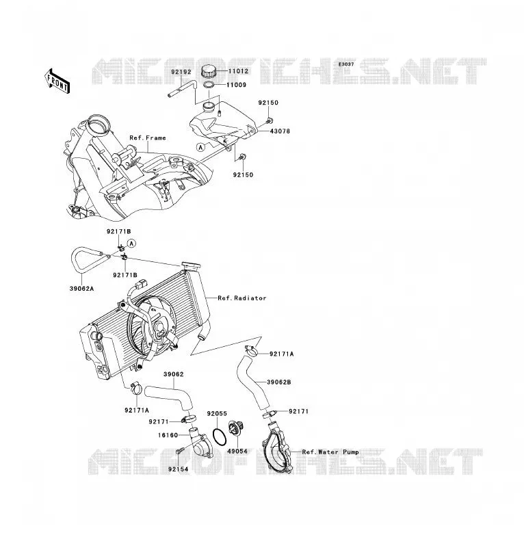 WATER PIPE Kawasaki MOTOS 650 2009 ER-6F  EX650C9F