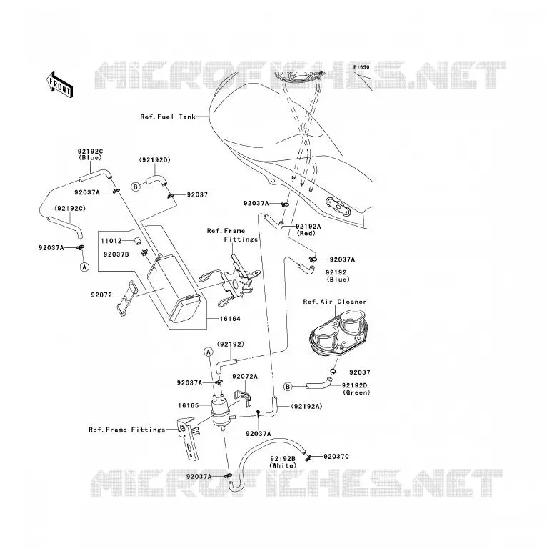 FUEL EVAPORATION SYSTEM(CA) Kawasaki MOTOS 650 2009 ER-6F  EX650C9F