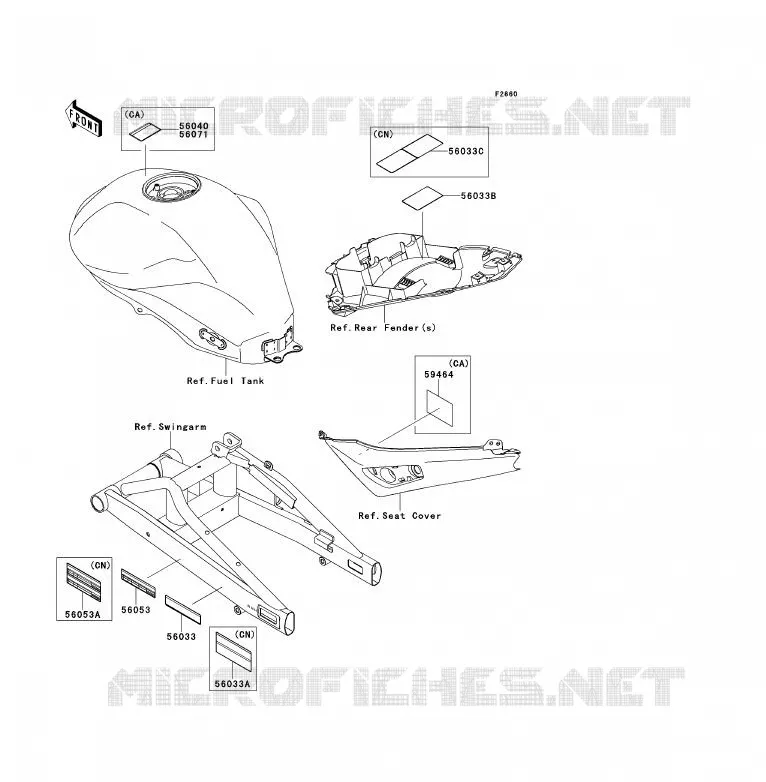 LABELS Kawasaki MOTOS 650 2009 ER-6F  EX650C9F