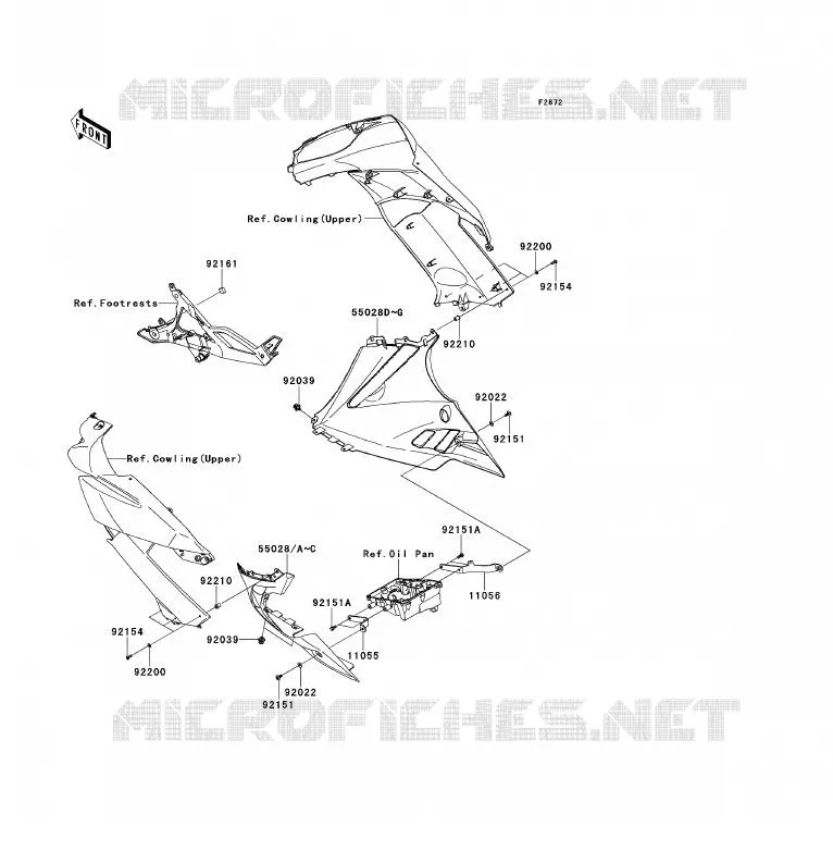 LOWER COWLING Kawasaki MOTOS 650 2009 ER-6F  EX650C9F
