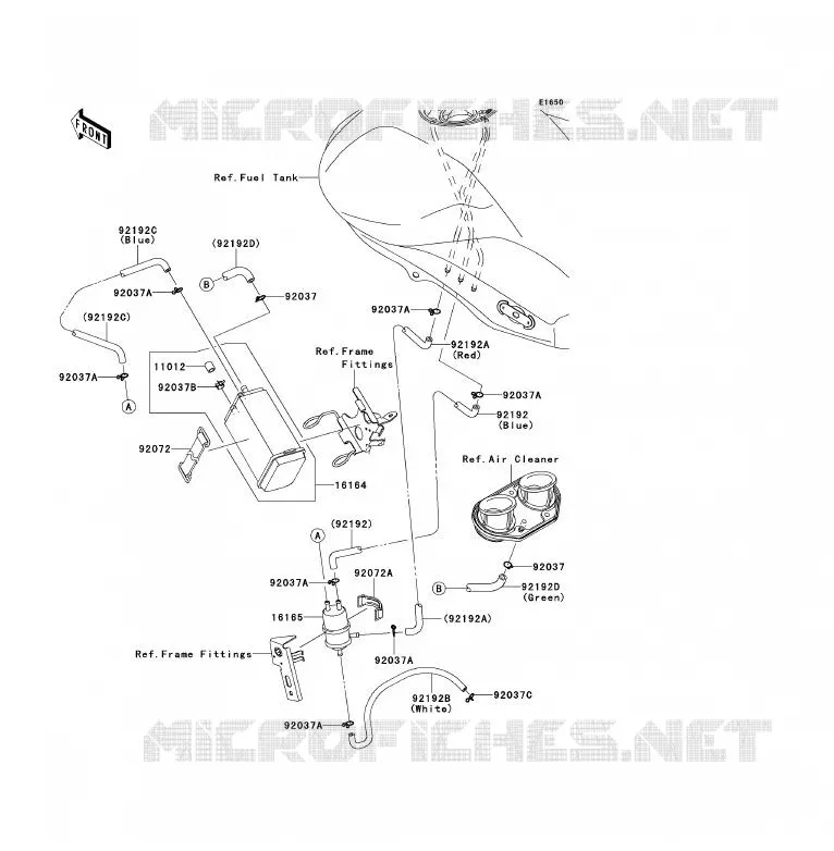 FUEL EVAPORATION SYSTEM(CA) Kawasaki MOTOS 650 2009 ER-6F  EX650C9F