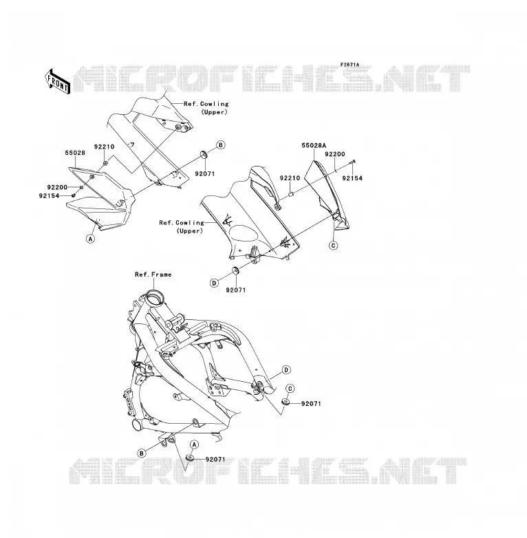 COWLING(CENTRALE) Kawasaki MOTOS 650 2009 ER-6F  EX650C9F