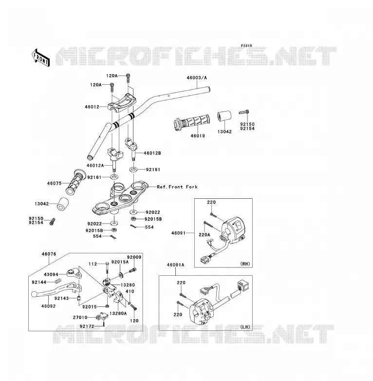 HANDLEBAR Kawasaki MOTOS 650 2009 ER-6F  EX650C9F