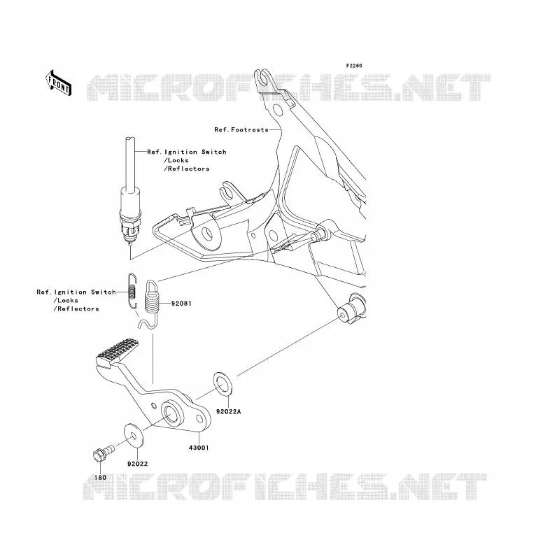 BRAKE PEDAL - TORK LINK Kawasaki MOTOS 650 2009 ER-6F  EX650C9F
