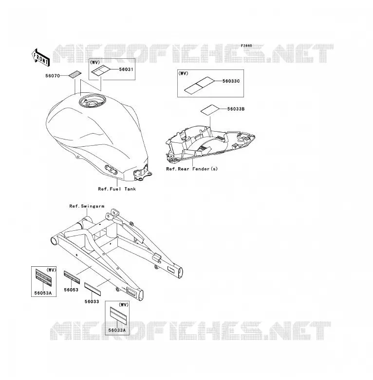LABELS Kawasaki MOTOS 650 2010 ER-6F  EX650CAF