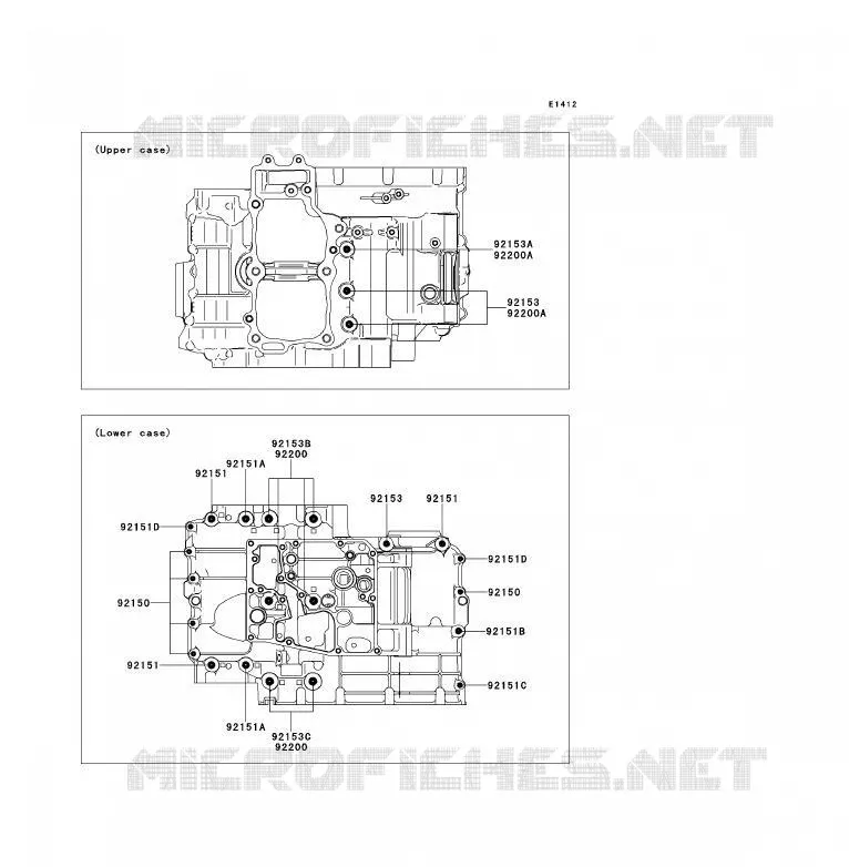 CRANKCASE BOLT Kawasaki MOTOS 650 2010 ER-6F  EX650CAF