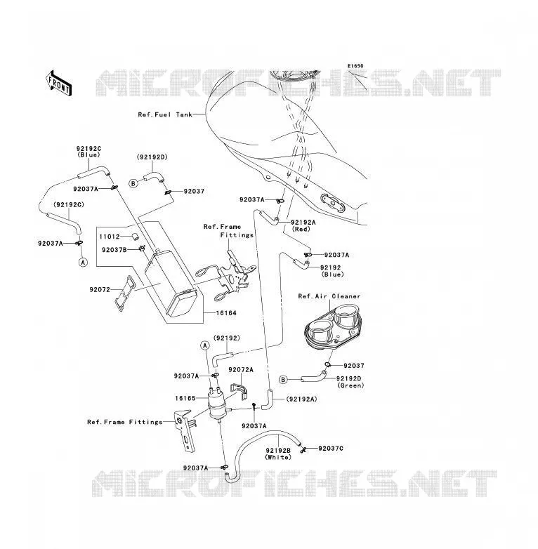 FUEL EVAPORATION SYSTEM(CA) Kawasaki MOTOS 650 2010 ER-6F  EX650CAF