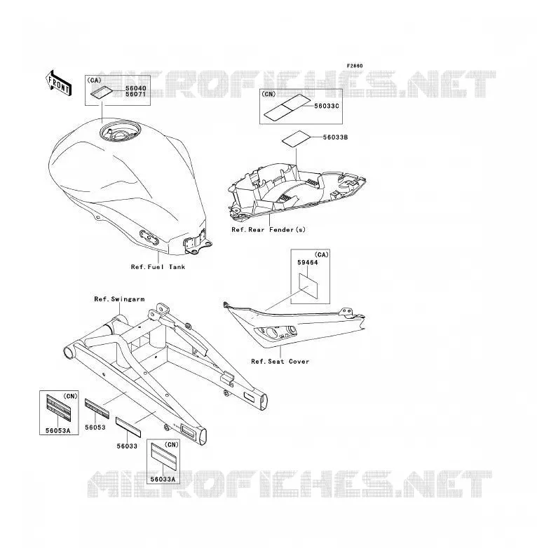 LABELS Kawasaki MOTOS 650 2010 ER-6F  EX650CAF