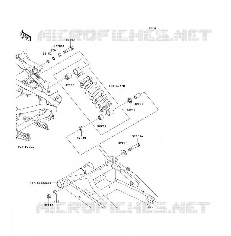 SUSPENSION - SHOCK ABSORBER Kawasaki MOTOS 650 2010 ER-6F  EX650CAF