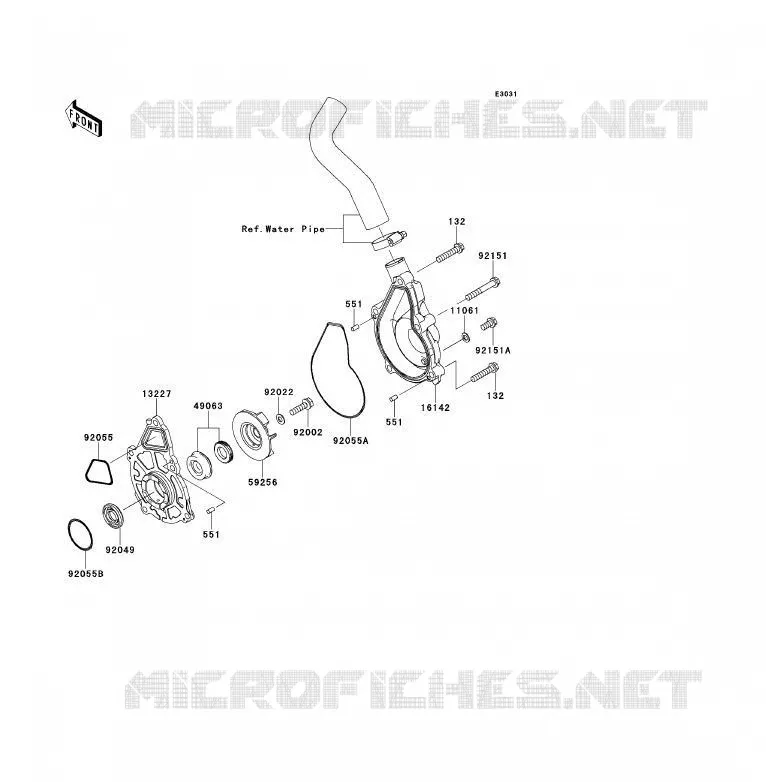 WATER PUMP Kawasaki MOTOS 650 2010 ER-6F  EX650CAF