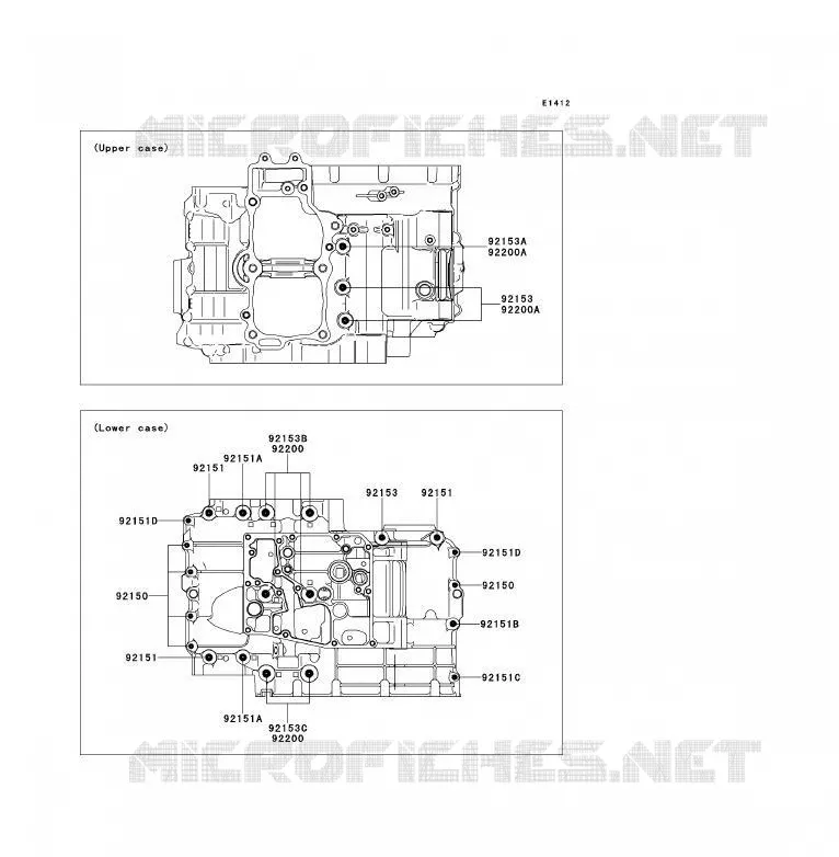 CRANKCASE BOLT Kawasaki MOTOS 650 2010 ER-6F  EX650CAF