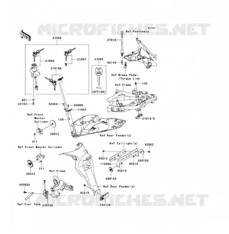 SWITCH - REFLECTORS Kawasaki MOTOS 650 2010 ER-6F  EX650CAF