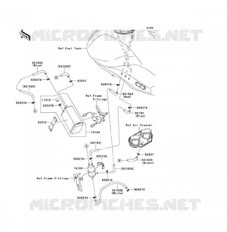 FUEL EVAPORATION SYSTEM(CA) Kawasaki MOTOS 650 2010 ER-6F  EX650CAF