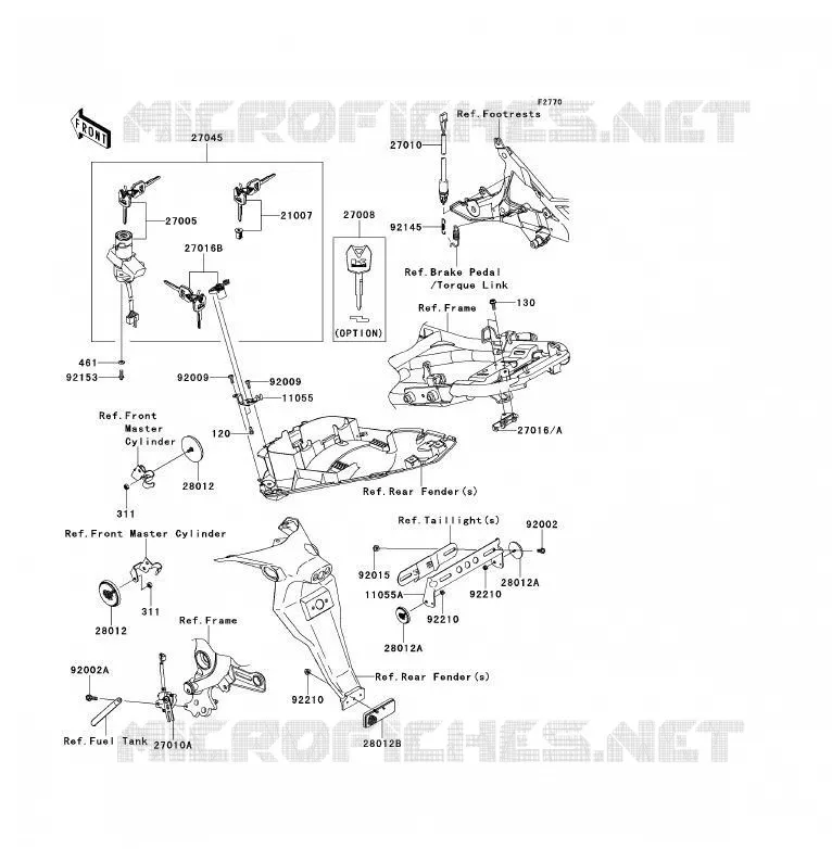 SWITCH - REFLECTORS Kawasaki MOTOS 650 2010 ER-6F  EX650CAF