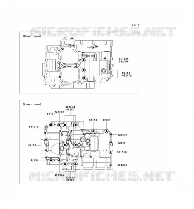 CRANKCASE BOLT Kawasaki MOTOS 650 2011 ER-6F  EX650CBF