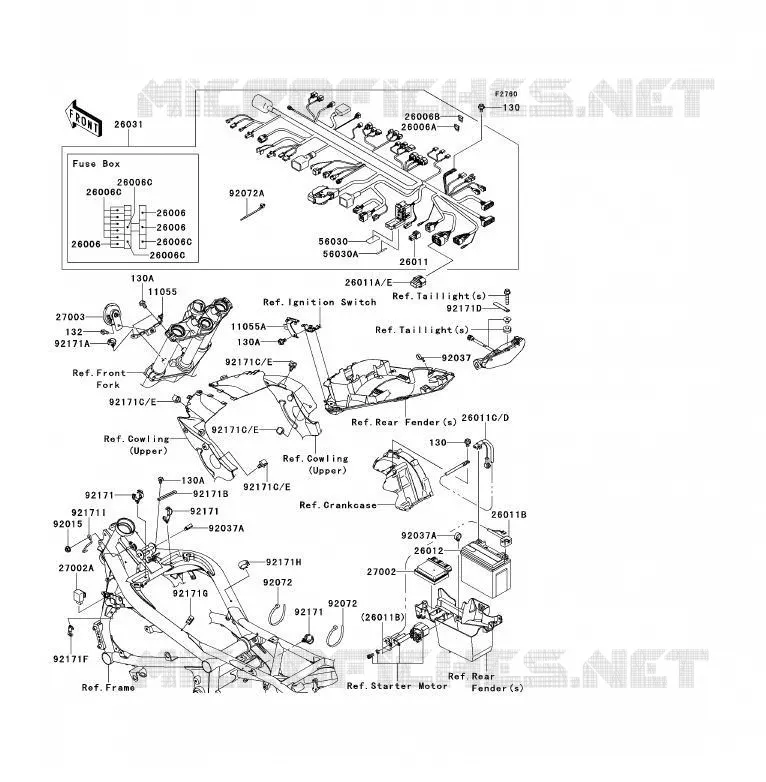 CHASSIS ELECTRICAL EQUIPMENT Kawasaki MOTOS 650 2009 ER-6F ABS  EX650D9F