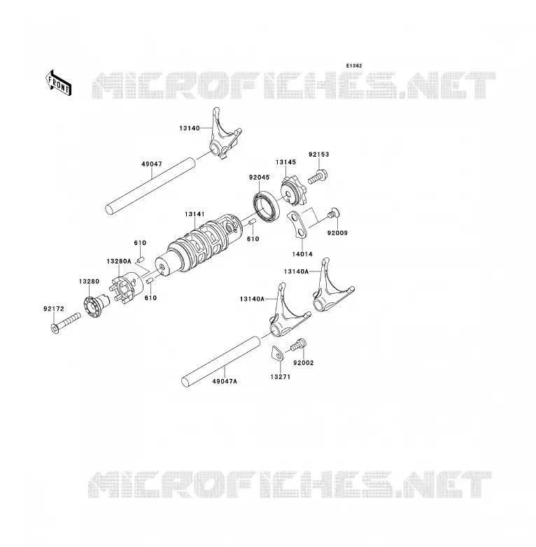 GEAR CHANGE DRUM - SHIFT FORKS Kawasaki MOTOS 650 2009 ER-6F ABS  EX650D9F