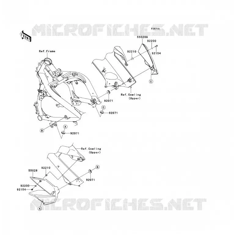 COWLING(CENTRALE) Kawasaki MOTOS 650 2010 ER-6F ABS  EX650DAF