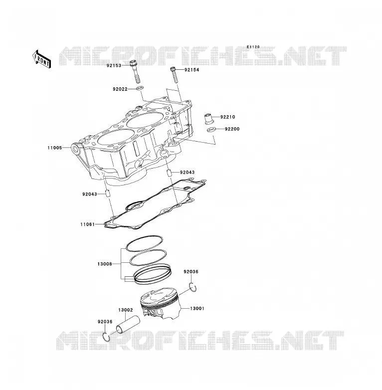 CYLINDER - PISTON  Kawasaki MOTOS 650 2010 ER-6F ABS  EX650DAF