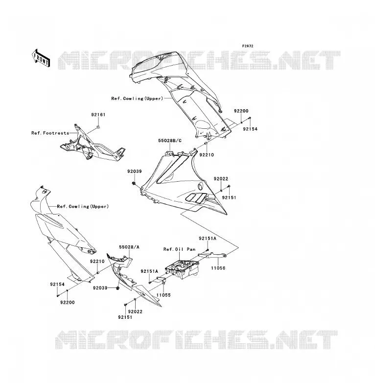 LOWER COWLING Kawasaki MOTOS 650 2010 ER-6F ABS  EX650DAF