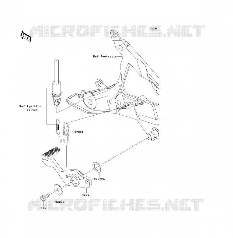 BRAKE PEDAL Kawasaki MOTOS 650 2010 ER-6F ABS  EX650DAF