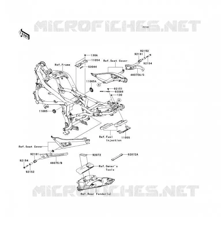 FRAME PARTS (COUVERTURE) Kawasaki MOTOS 650 2011 ER-6F ABS  EX650DBF